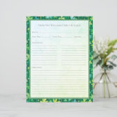 St. Patrick's Shamrocks Green Recipe Paper Sheet (Stehend Vorderseite)