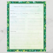 St. Patrick's Shamrocks Green Recipe Paper Sheet (Vorderseite)