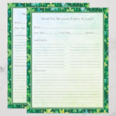 St. Patrick's Shamrocks Grüne Rezeptpapiervorlage (Vorne/Hinten)