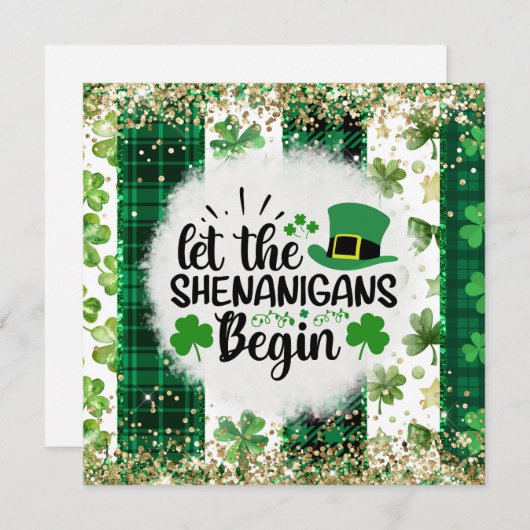 St. Patrick's Shenanigans Feiertagskarte (Vorne/Hinten)