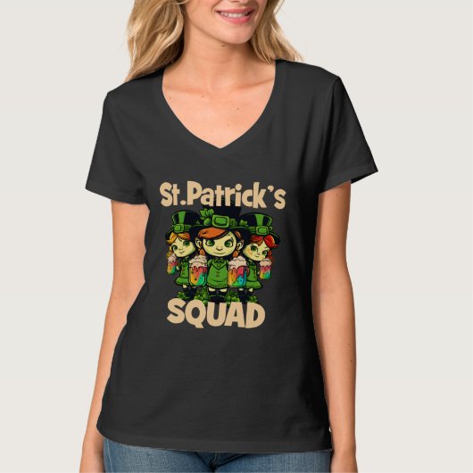 St Patricks Shenanigans Squad Girls Green Proud Ir T-Shirt (Vorderseite)