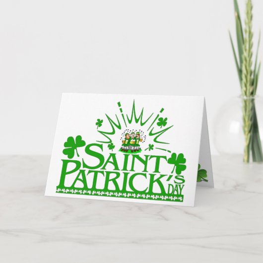 St. Patrick's Singing Leprechauns Card Karte (Vorderseite)