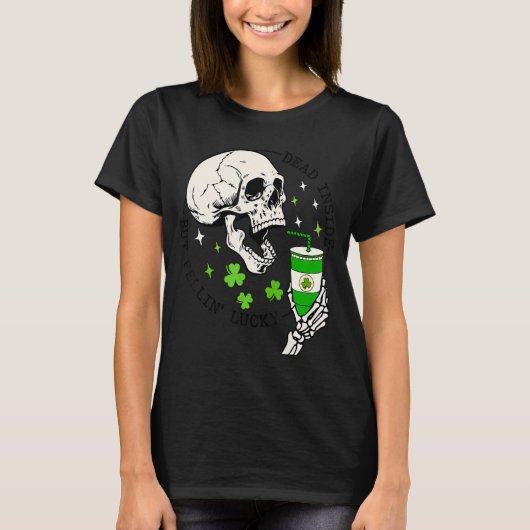 St. Patrick's Skeleton Kaffee im Inneren, aber Fee T-Shirt (Vorderseite)