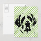 St Patricks - St Bernard Silhouette Postkarte (Vorne/Hinten)