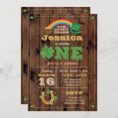 St. Patricks Tag 1. Geburtstag Party Einladung 1 (Vorne/Hinten)