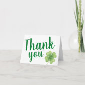 St. Patricks Tag 4-Blatt-Kleeblatt Shamrock Dankeskarte (Vorderseite)