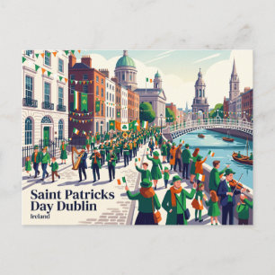 St. Patricks Tag Dublin Irland Postkarte