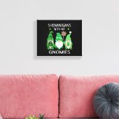 St Patricks Tag Glück Kleeblatt Leopard Gnome Leinwanddruck (Insitu (Wohnzimmer))