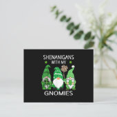 St Patricks Tag Glück Kleeblatt Leopard Gnome Postkarte (Stehend Vorderseite)