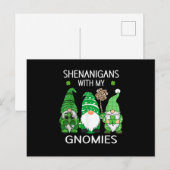St Patricks Tag Glück Kleeblatt Leopard Gnome Postkarte (Vorne/Hinten)