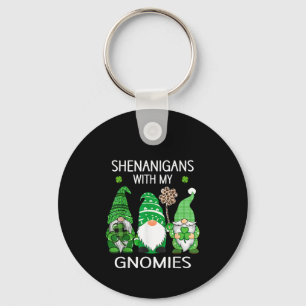 St Patricks Tag Glück Kleeblatt Leopard Gnome Schlüsselanhänger