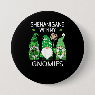 St Patricks Tag Glück Kleeblatt Leopard gnomes Iri Button