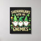 St. Patricks Tag Glückskleeblatt-Gnom Leinwanddruck (Vorderseite)