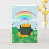 St. Patricks Tag Glücksregenbogen Karte (Gelbe Blume)