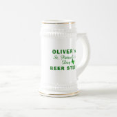 St Patricks Tag Grüner Kleeblatt Name Bierglas (VorderseiteRechts)