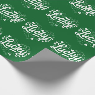 St. Patricks Tag Herz Glücksklee Kleeblatt  Geschenkpapier