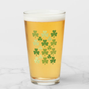 St. Patricks Tag Herz Glücksklee Kleeblatt Glas