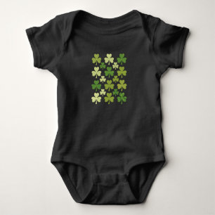 St. Patricks Tag Herz Glücksklee Shamrock Baby Strampler
