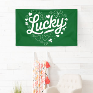 St. Patricks Tag Herz Glücksklee Shamrock  Banner