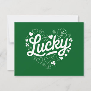 St. Patricks Tag Herz Glücksklee Shamrock  Einladung