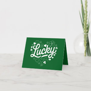 St. Patricks Tag Herz Glücksklee Shamrock  Karte