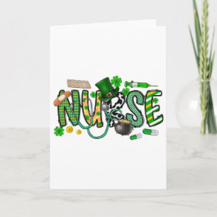St. Patricks Tag Irische Krankenschwester Shamrock Karte