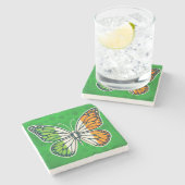 St. Patricks Tag Irische Schmetterling Steinuntersetzer (Seitenansicht)