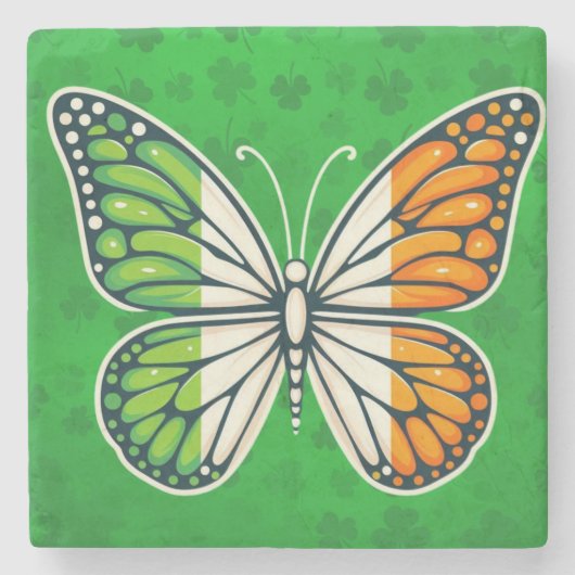 St. Patricks Tag Irische Schmetterling Steinuntersetzer (Vorderseite)