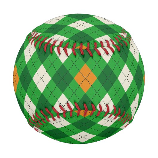St. Patricks Tag Irischer farbiger Argyle Baseball (Vorderseite)