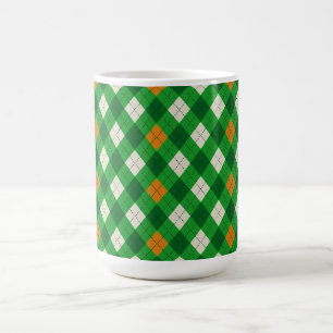 St. Patricks Tag Irischer farbiger Argyle Kaffeetasse