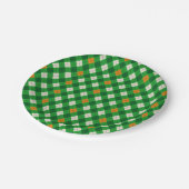 St. Patricks Tag Irischer farbiger Argyle Pappteller (Schrägansicht)