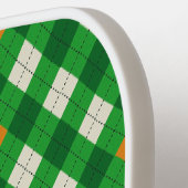St. Patricks Tag Irischer farbiger Argyle Pickleball Schläger (Linke Seite)