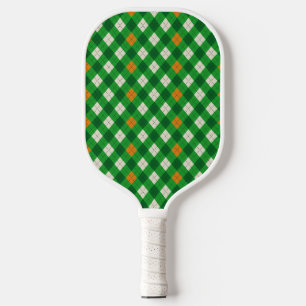 St. Patricks Tag Irischer farbiger Argyle Pickleball Schläger
