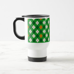 St. Patricks Tag Irischer farbiger Argyle Reisebecher