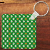 St. Patricks Tag Irischer farbiger Argyle Schlüsselanhänger (Rückseite)
