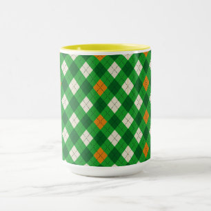 St. Patricks Tag Irischer farbiger Argyle Tasse