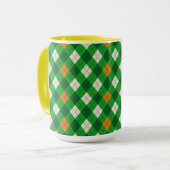St. Patricks Tag Irischer farbiger Argyle Tasse (Vorderseite Links)