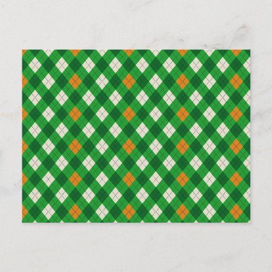 St. Patricks Tag Irisches farbiges Argyle Postkarte (Vorderseite)