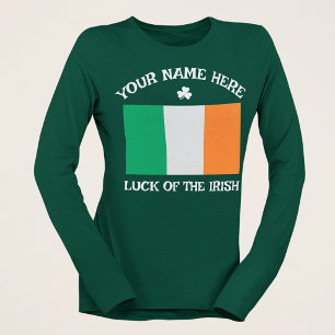 St. Patricks Tag Irland Flagge Benutzerdefinierter T-Shirt