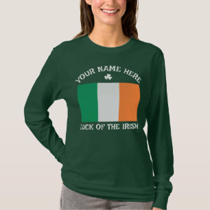 St. Patricks Tag Irland Flagge Benutzerdefinierter T-Shirt