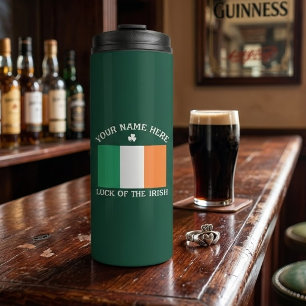 St. Patricks Tag Irland Flagge Benutzerdefinierter Thermosbecher