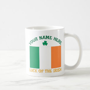 St. Patricks Tag Irland Flagge Benutzername Kleebl Kaffeetasse