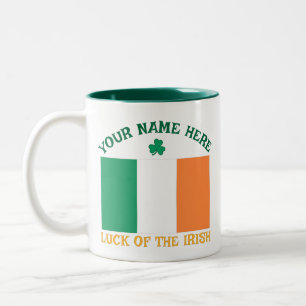St. Patricks Tag Irland Flagge Benutzername Kleebl Zweifarbige Tasse