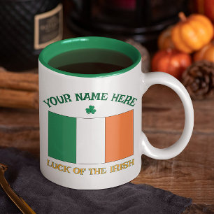 St. Patricks Tag Irland Flagge Benutzername Kleebl Zweifarbige Tasse