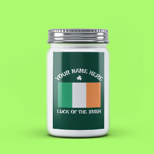 St. Patricks Tag Irland Flagge Benutzername Shamro Lebensmitteletikett