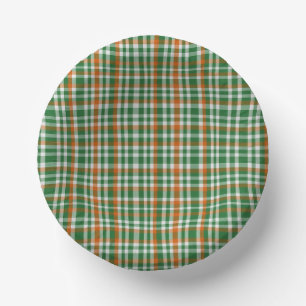 St. Patricks Tag Irland Flagge kariert  Pappteller