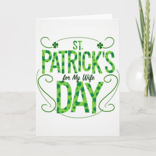 St. Patricks Tag Karte für Ehefrau (Vorderseite)