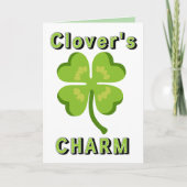 St. Patricks Tag Kleeblatt Charme Karte (Vorderseite)