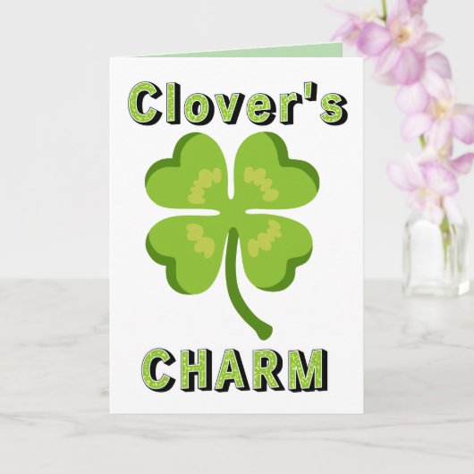 St. Patricks Tag Kleeblatt Charme Karte (Orchidee)