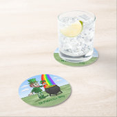 St. Patricks Tag Kobold Runder Pappuntersetzer (Vor Ort)